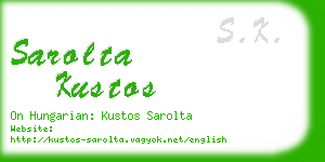 sarolta kustos business card